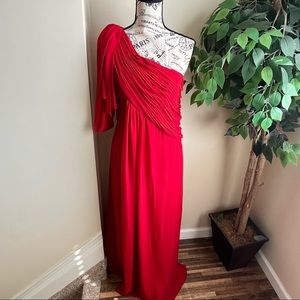 Adrianna Papell for E! Live From the Red Carpet One Shoulder Gown Red Sz 4